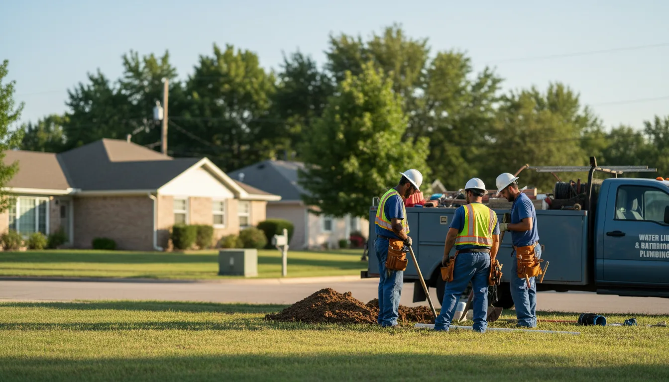Residential water line and bathroom plumbing service in Hickman, NE